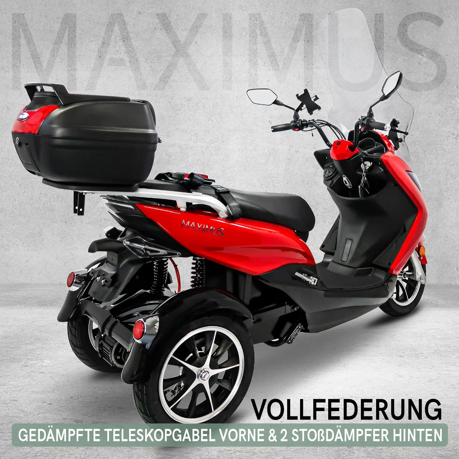 Maximus MX3-25 2 Akku Version 60V 32,5 Ah Lithium Akku , 1500W , 2 Personen Zulassung mit Topcase - 0