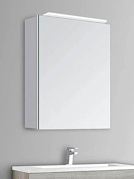 Spiegelschrank Bad mit Beleuchtung, "Mirage" - 40 x 60 cm - Lichtfarbe neutralweiß - Aluminiumkorpus - 1