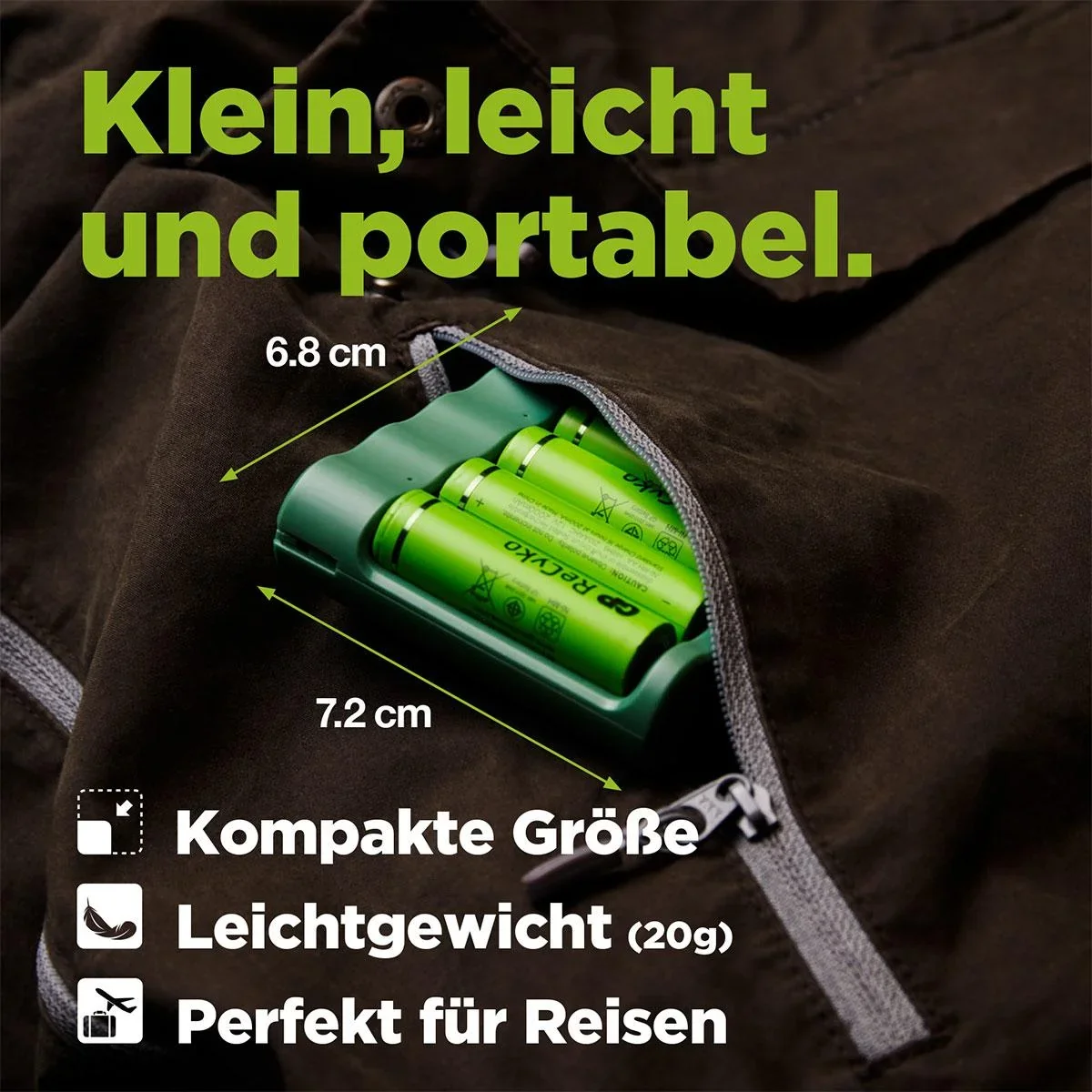 Ladegerät mit Docking Station, LCD Ladestandsanzeige für 4 AA/AAA NiMH Akkus inkl. 4 ReCyko Mignon(AA)NiMH Akkus 2100mAh - 6