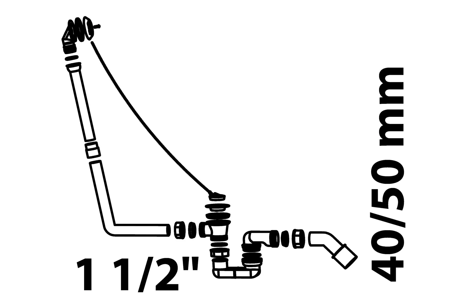 Wannen- Ab- und Überlaufgarnitur, 1 1/2" - 0