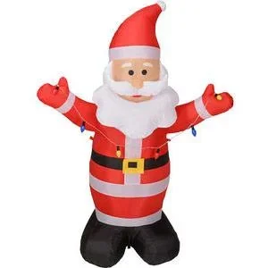 Aufblasbarer Weihnachtsmann - mit farbigen Lichtern - 190 cm - 0