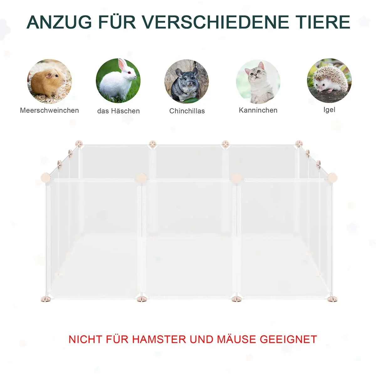 Laufgehege für kleine Haustiere weiß - 3