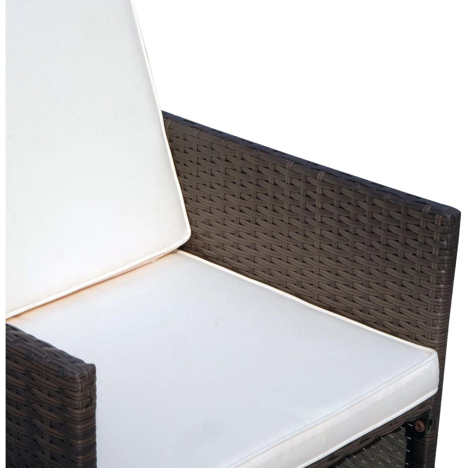 Polyrattan Sitzgruppe Essgruppe 21 tlg, mit Kissen Alu Braun - 1