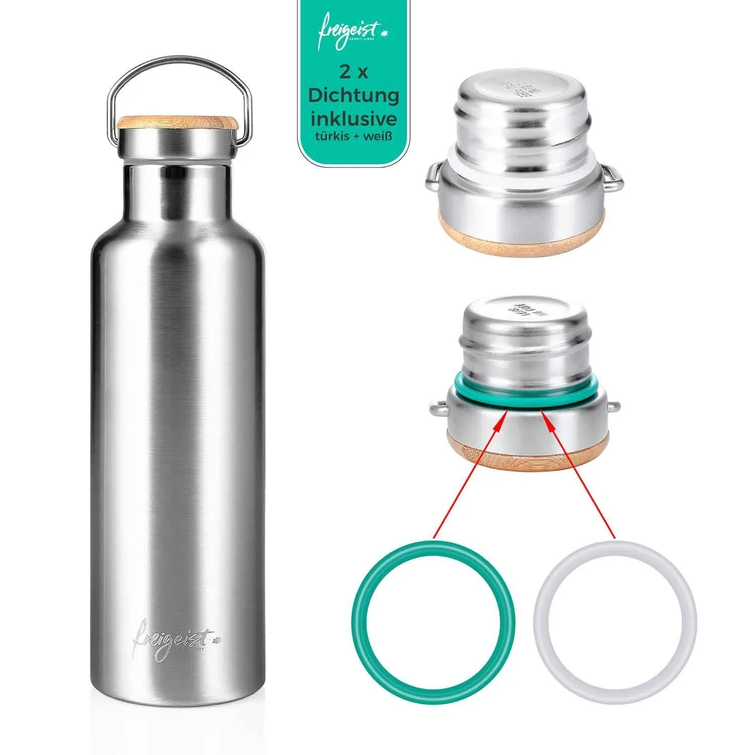 Edelstahl Isolierflasche, doppelwandig vakuumisoliert, 750 ml - 2