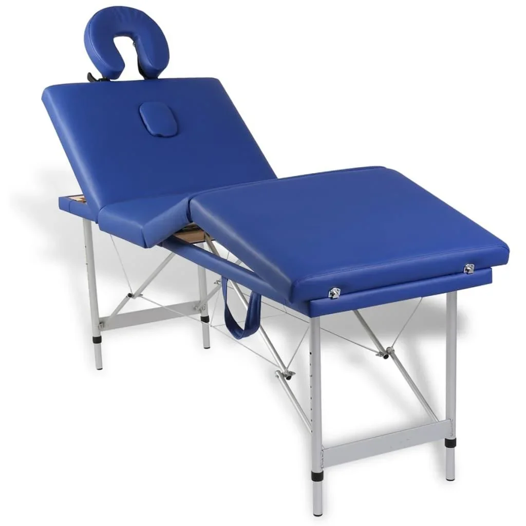 Zusammenklappbare Massageliege mit Aluminiumrahmen (vierteilig / blau) - 3