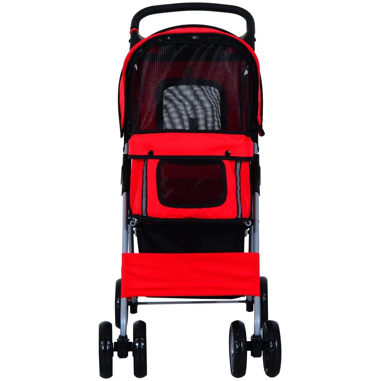 Hundewagen Hundebuggy Hunde Pet Stroller Buggy Rot - 2