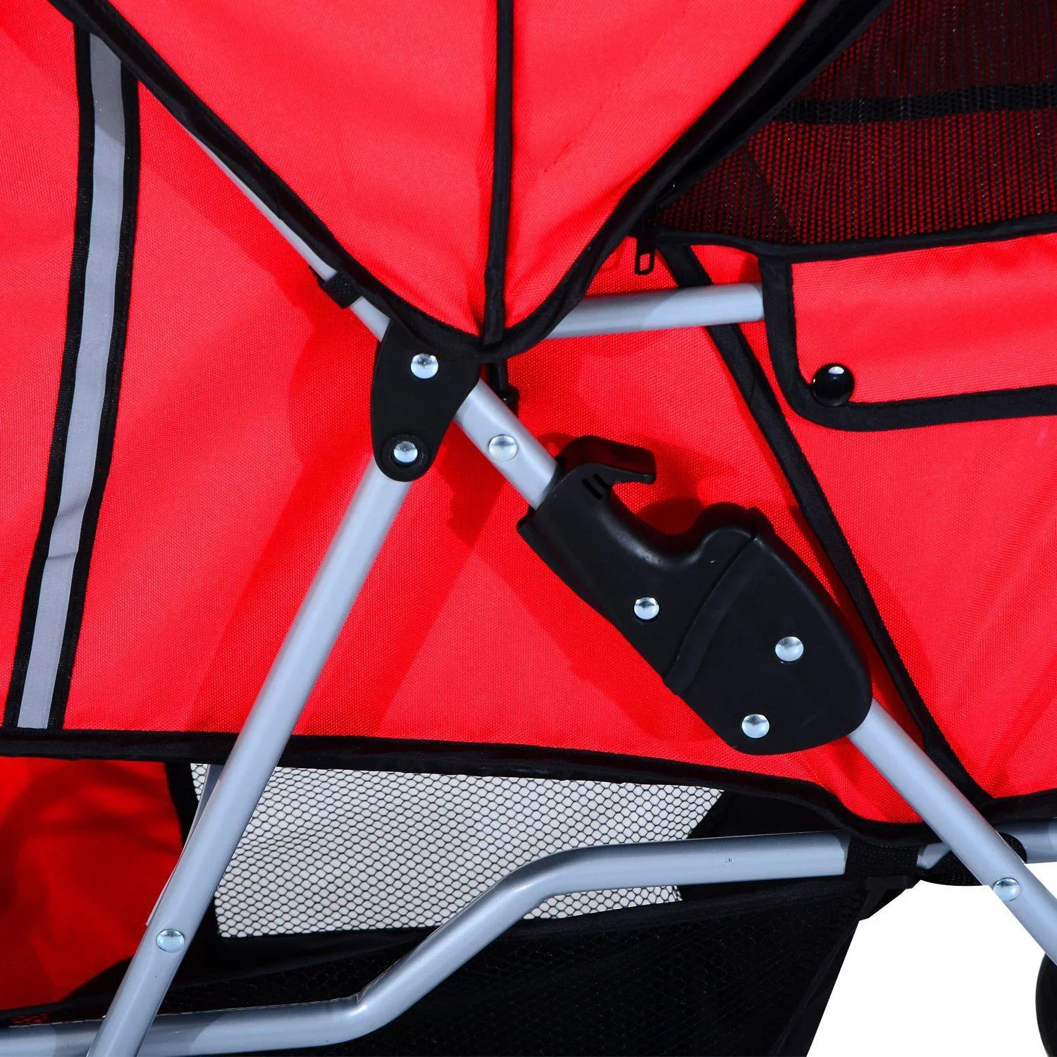 Hundewagen Hundebuggy Hunde Pet Stroller Buggy Rot - 4