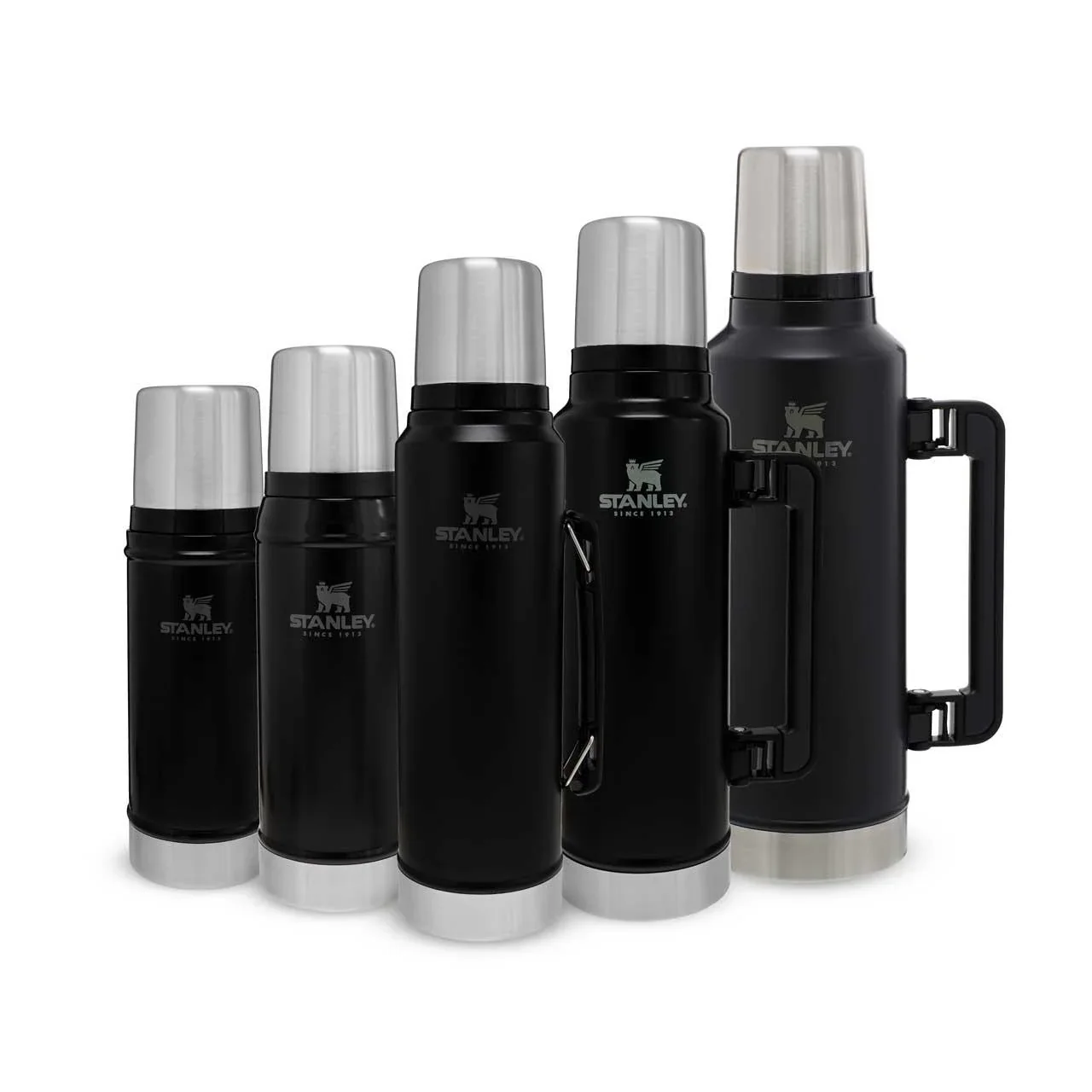 Classic Vakuum-Flasche 1,9 l, matt schwarz, doppelwandige Vakuumisolierung, Griff, Trinkbecher - 4