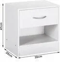 Nachttisch weiß 39x28x41cm - 0