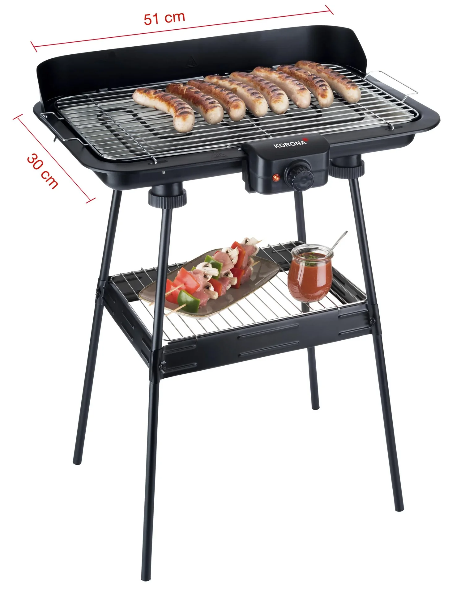BBQ Stand- und Tischgrill XXL, 2200 Watt - 4