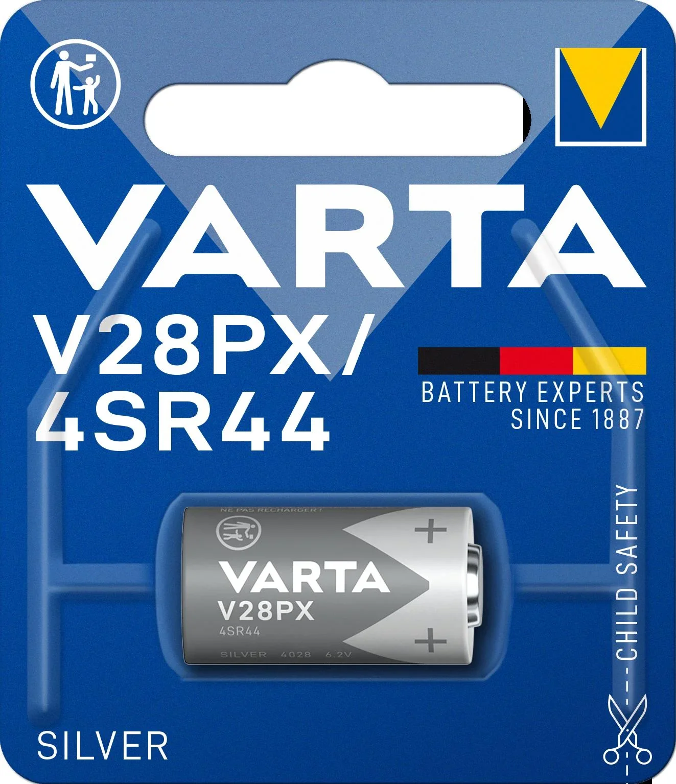 Lithium Batterie V28PX/4SR44, 6,2V - 1 Stück - 0