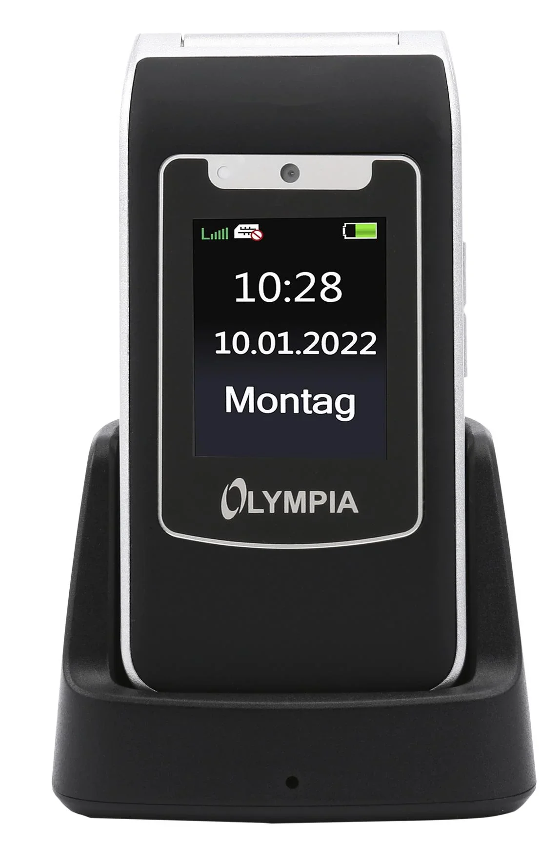 Großtasten-Klapphandy 4G mit Notruftaste, USB-C Anschluss, schwarz - 0