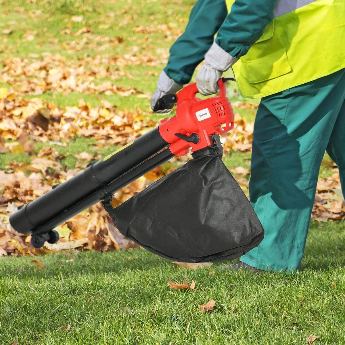 3-In-1 Elektro Laubsauger Laubbläser 3000 W Elektro-Vakuumgebläse Elektro-Laubbläser Gartenblattgebläse mit 45-Liter Fan - 0
