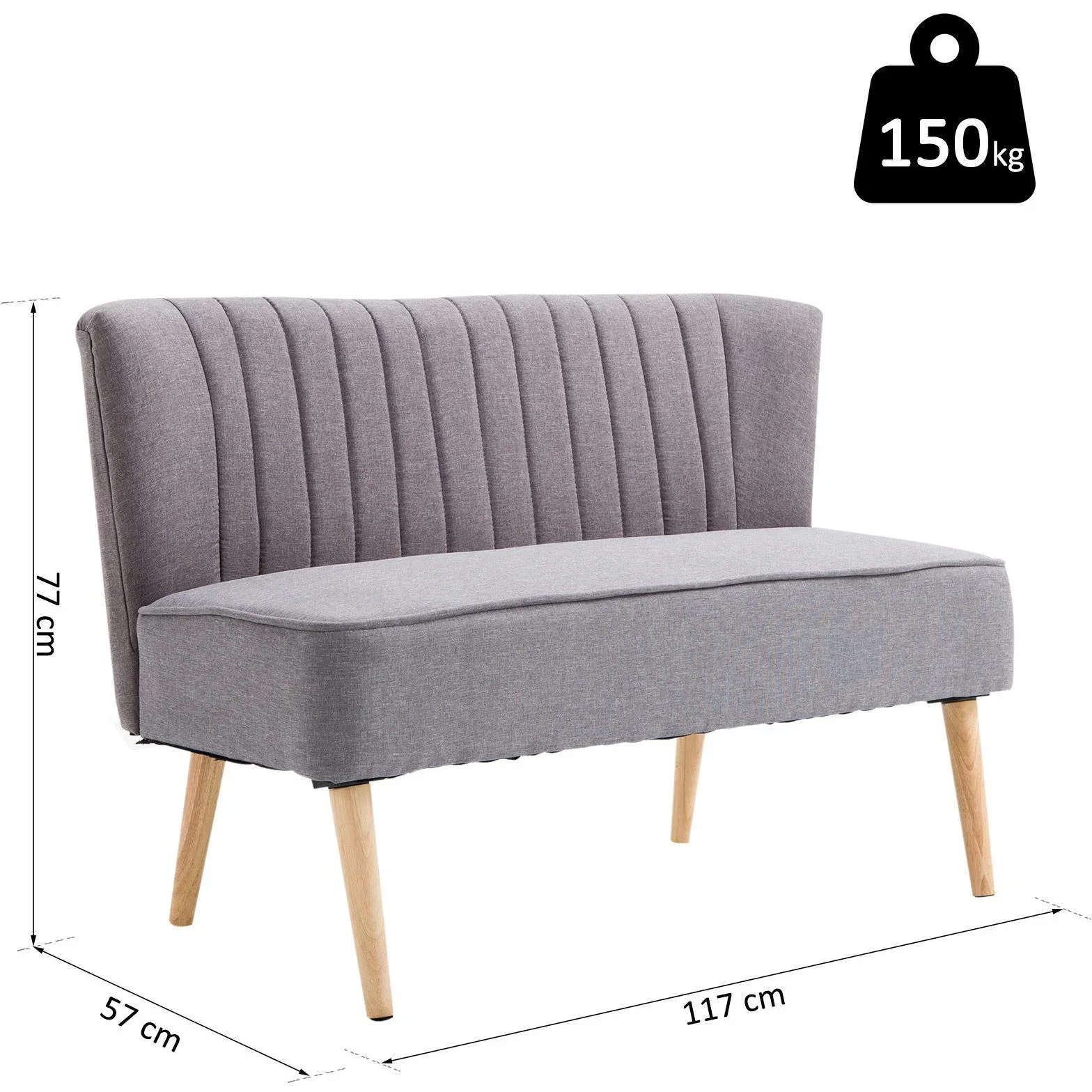 Stoffsofa als 2-Sitzer - 1