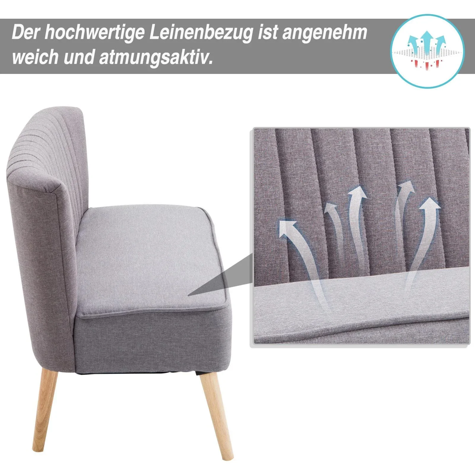 Stoffsofa als 2-Sitzer - 5