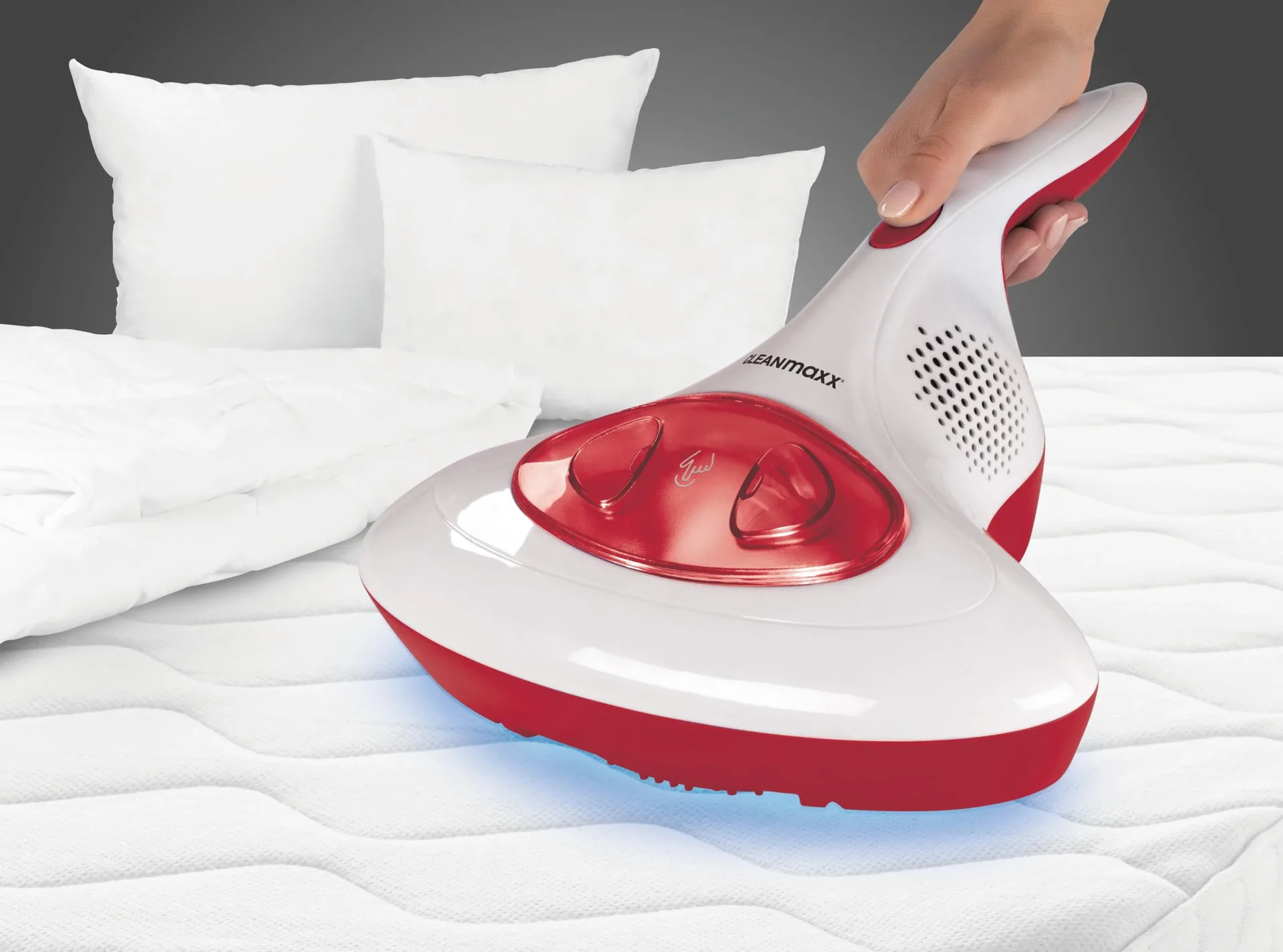 Akku-Milben-Handstaubsauger mit UV-C-Licht 14,8V rot/weiß - 3