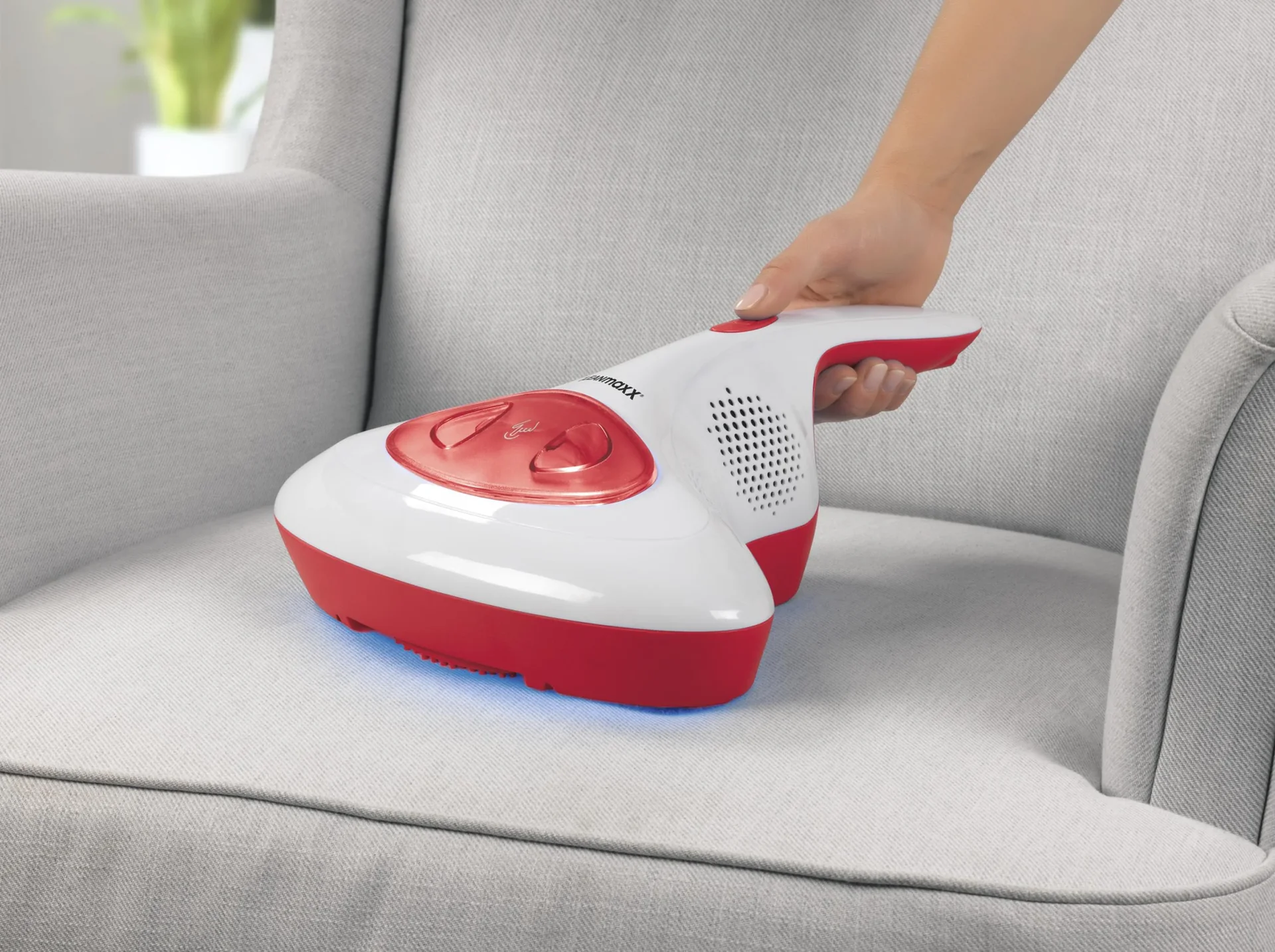 Akku-Milben-Handstaubsauger mit UV-C-Licht 14,8V rot/weiß - 4