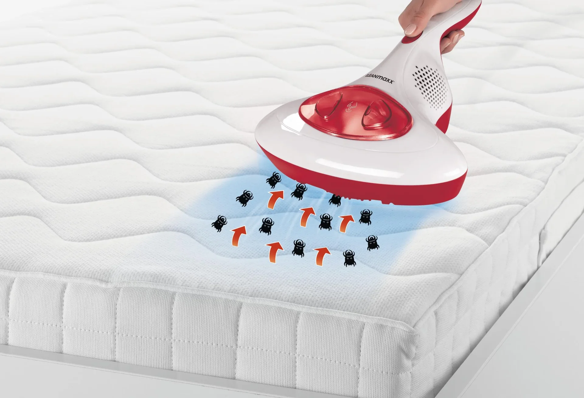 Akku-Milben-Handstaubsauger mit UV-C-Licht 14,8V rot/weiß - 6