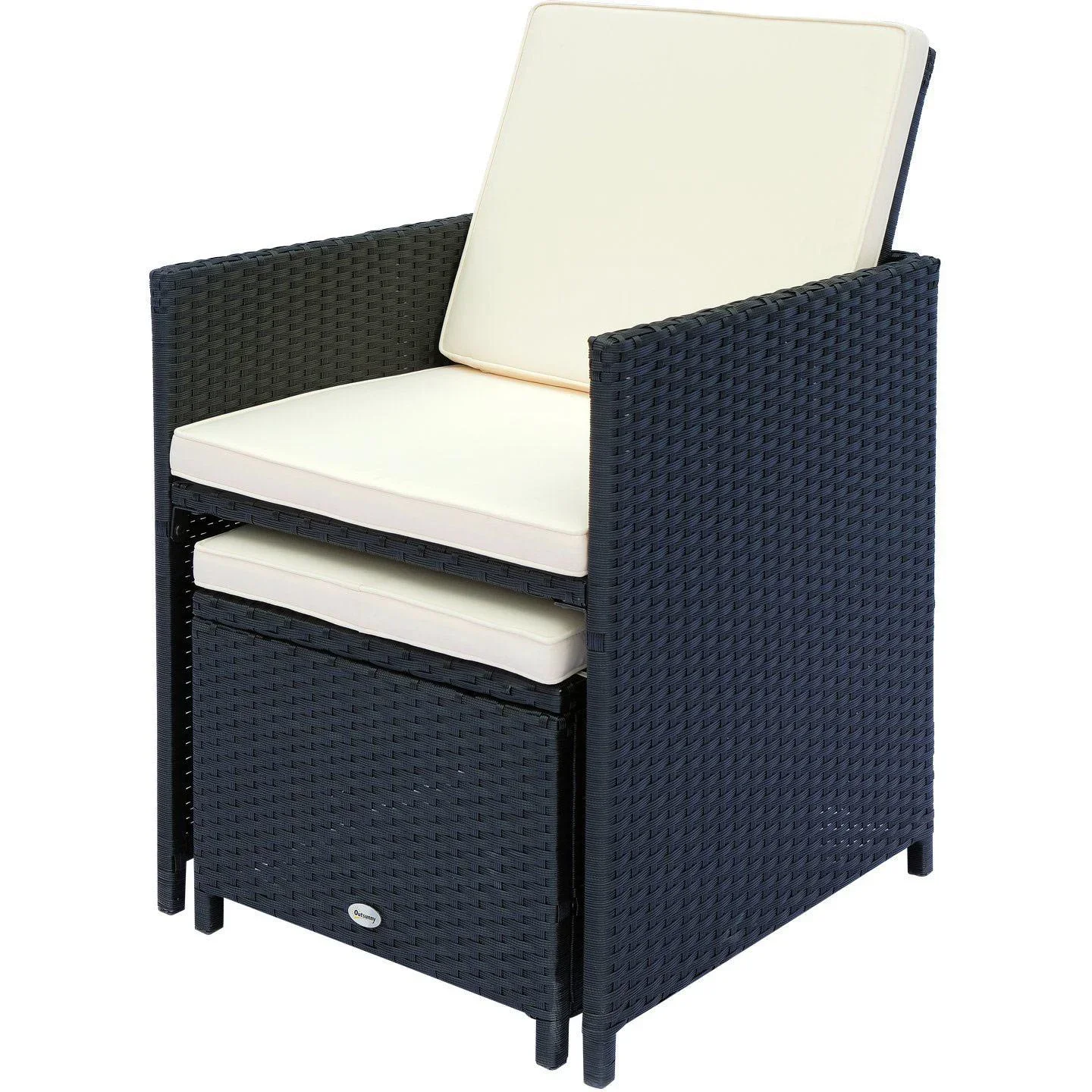 Polyrattan Gartenmöbel 27 tlg. mit Kissen Alu Schwarz - 5