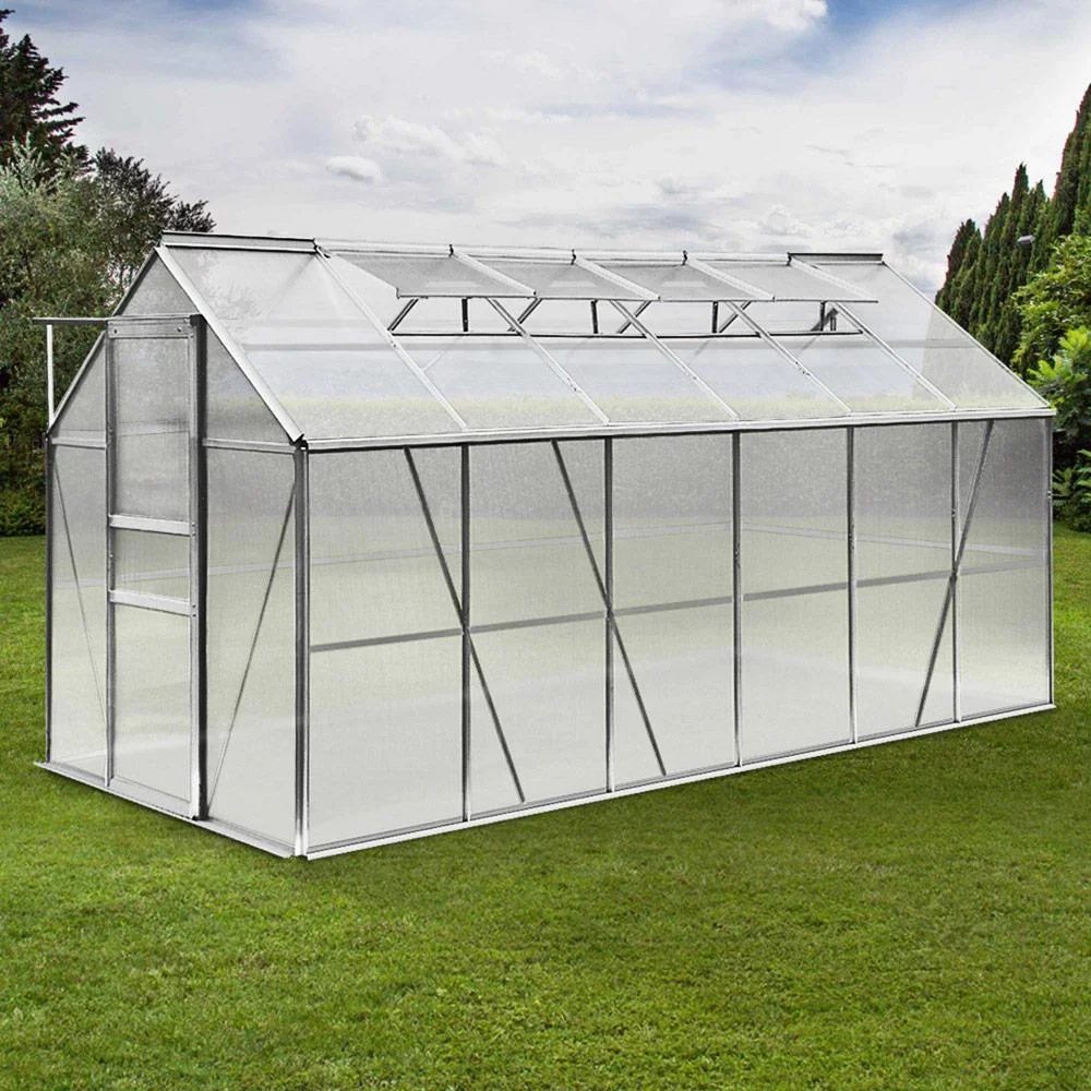 Aluminium-Gewächshaus 11,73 m³ mit 4 Oberlichtern - 2