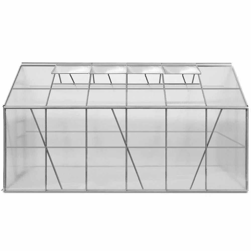 Aluminium-Gewächshaus 11,73 m³ mit 4 Oberlichtern - 3