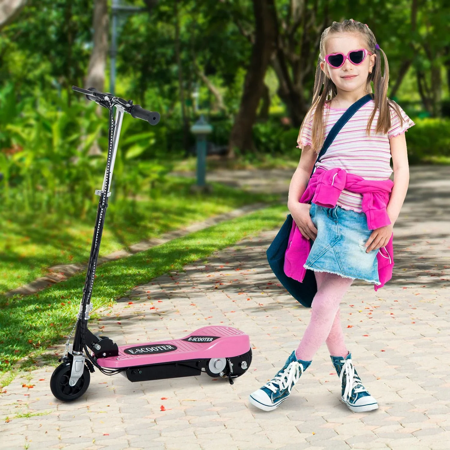 E-Scooter Kinderroller Cityroller 120W klappbar Rosa - 1
