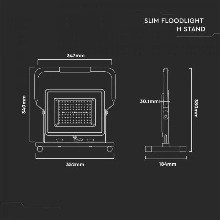 VT-109 LED-Arbeitsleuchte / Baulampe - 100W - 8000Lm - 6400K - 1
