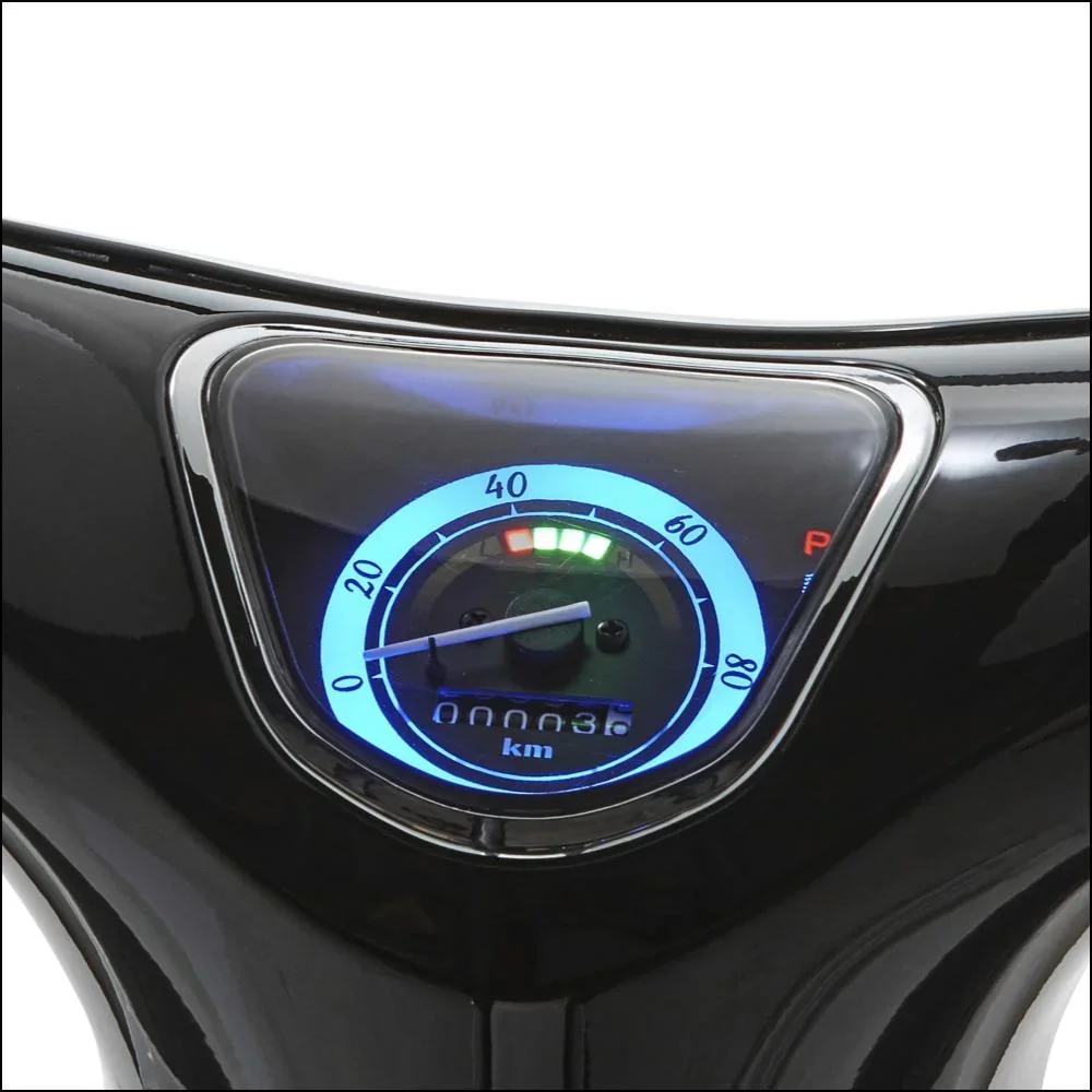 E-Roller / Retromofa "Turin" 45 km/h schwarz/weiß - 0