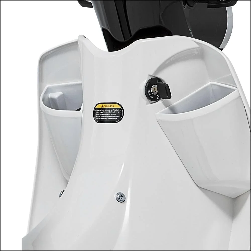 E-Roller / Retromofa "Turin" 45 km/h schwarz/weiß - 3