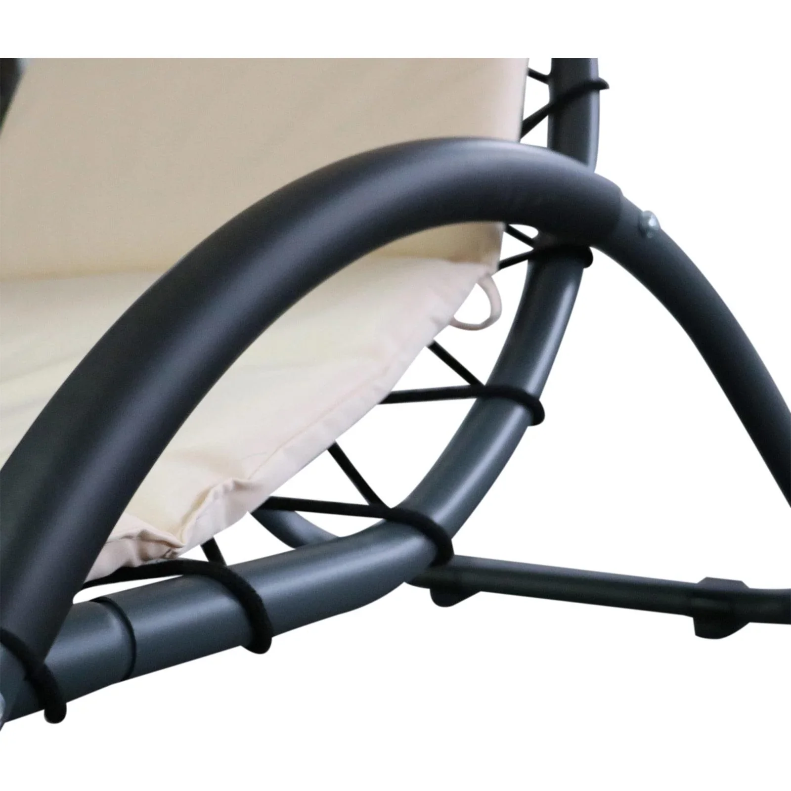 Gartenliege Sonnenliege mit Kissen und Sonnendach Relaxliege ergonomisch wetterbeständig 181 x 127 x 177 cm - 1