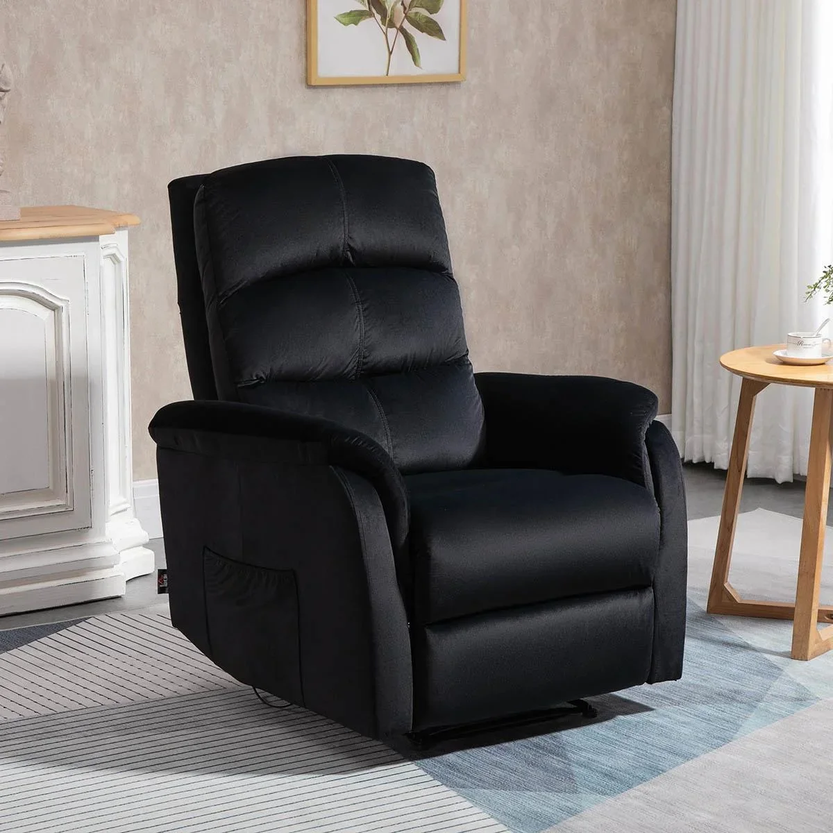 Liegesessel Relaxsessel mit Liegefunktion Kopfstütze verstellbar TV Sessel Liegesofa Einzelsofa 155° neigbar Fernsehsess - 3