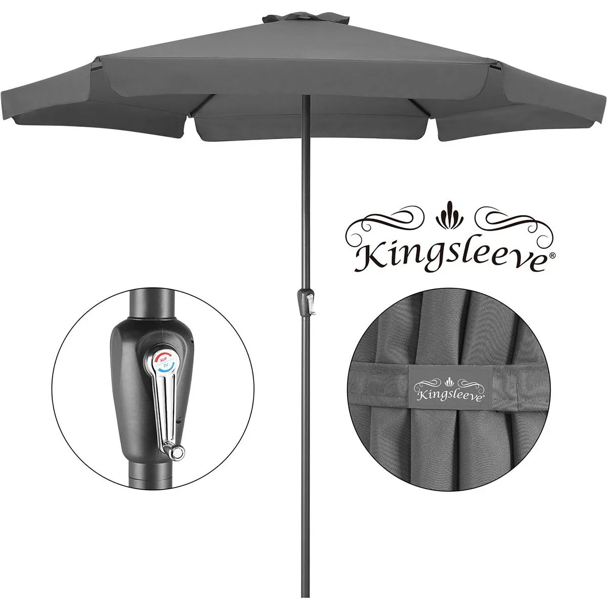 Sonnenschirm Maui Anthrazit 330cm - 1