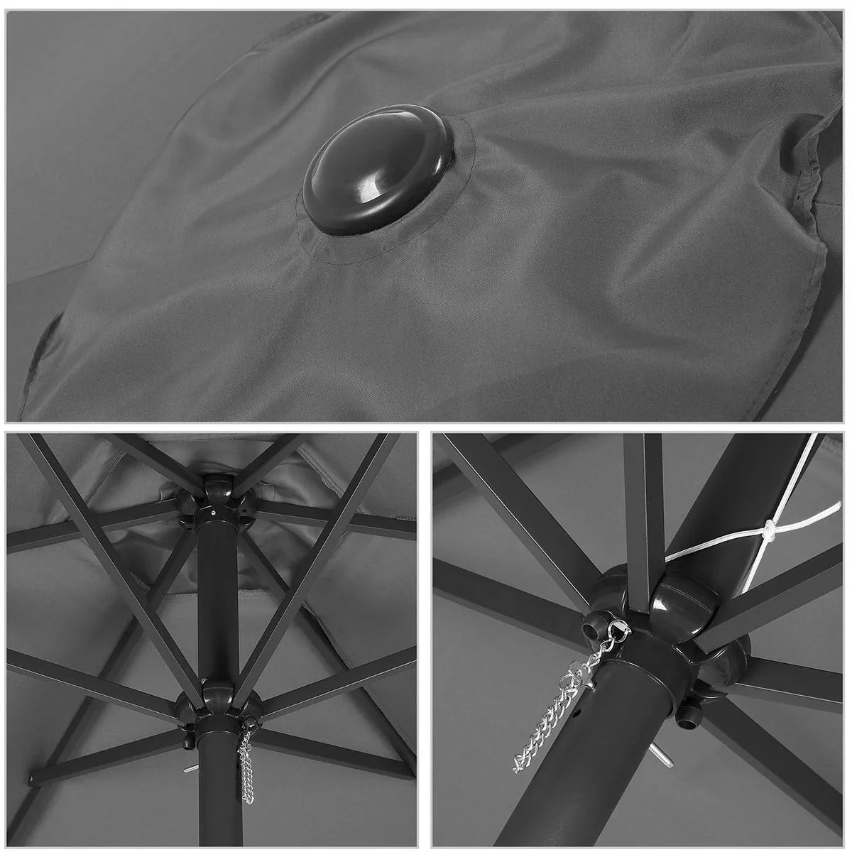 Sonnenschirm Maui Anthrazit 330cm - 2