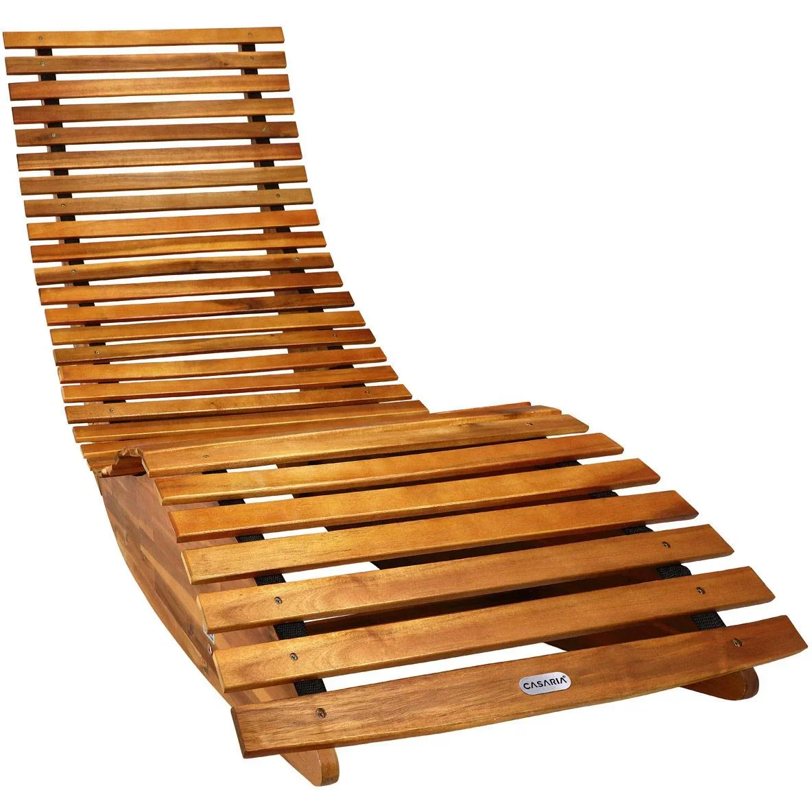 Ergonomische bequeme Schaukelliege für den Garten - Akazienholz FSC zertifiziert - 2 Stück - 150x60x93cm - 1
