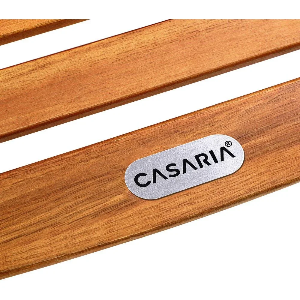 Ergonomische bequeme Schaukelliege für den Garten - Akazienholz FSC zertifiziert - 2 Stück - 150x60x93cm - 4