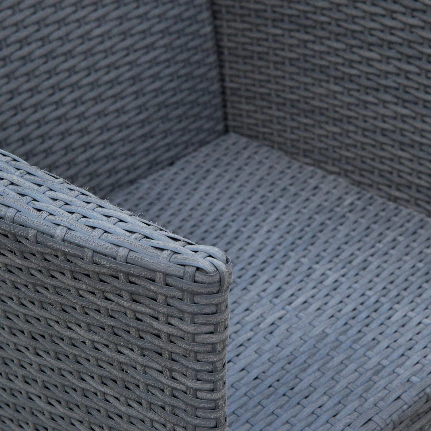 Gartensitzgruppe 3-tlg, Polyrattan Gartenset Rattanmöbel Grau mit Sitzkissen - 0