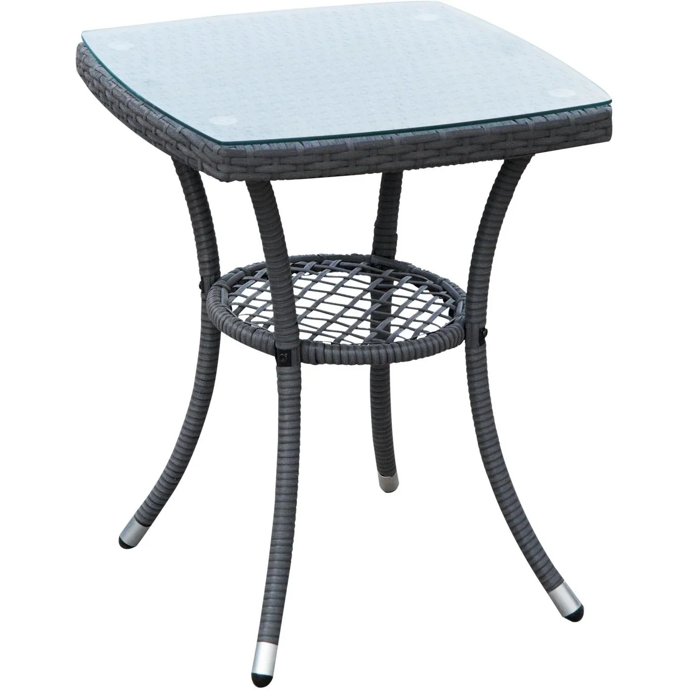 Gartensitzgruppe 3-tlg, Polyrattan Gartenset Rattanmöbel Grau mit Sitzkissen - 1