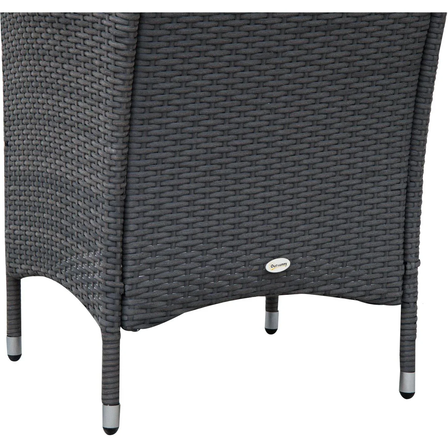 Gartensitzgruppe 3-tlg, Polyrattan Gartenset Rattanmöbel Grau mit Sitzkissen - 5