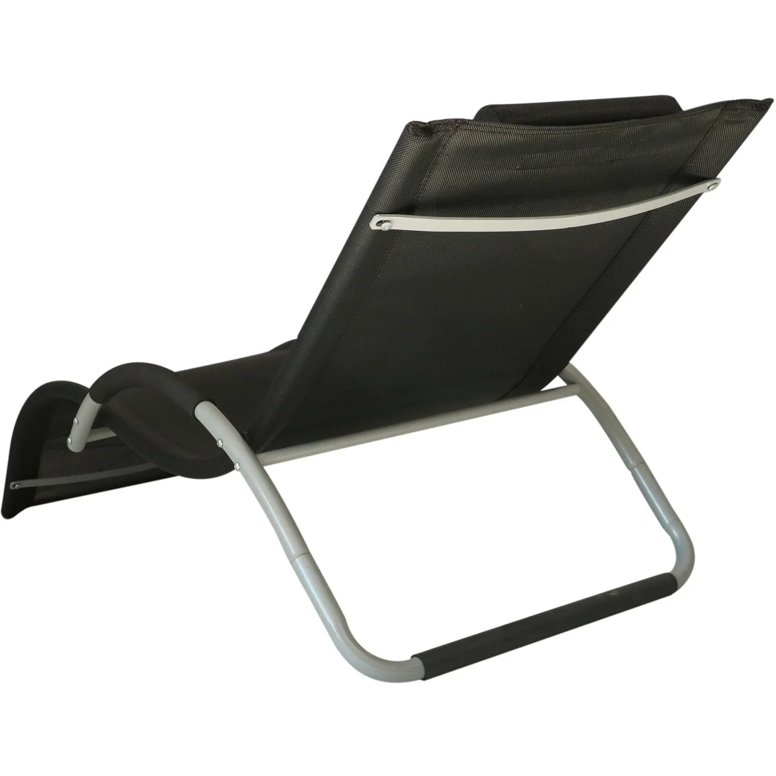 Gartenliege Sonnenliege mit Kissen Relaxliege ergonomisch wetterbeständig Aluminium Schwarz 168 x 63 x 68 cm - 5