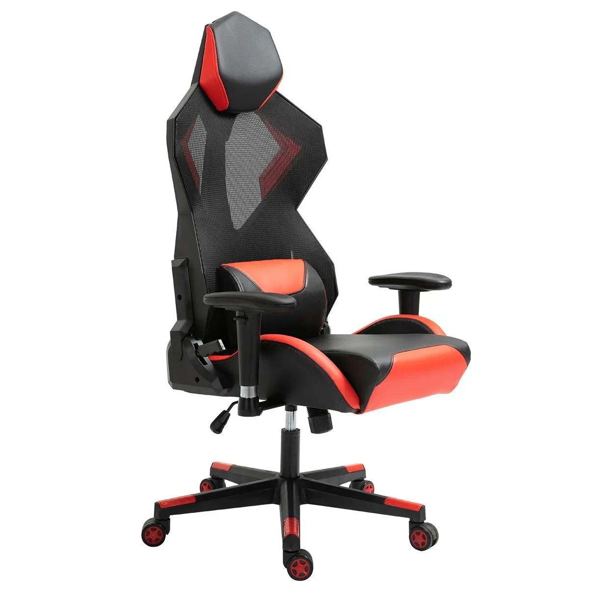 Gamingstuhl Bürostuhl Schreibtischstuhl Ergonomisches Design Rennstil modern höhenverstellbar Schaumstoff Nylon PU-Leder - 0