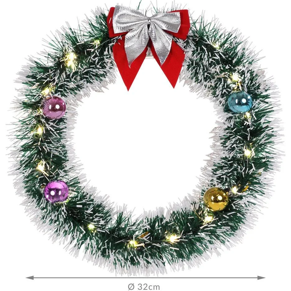 Weihnachtskranz - LED - Silber Ø32cm - 2