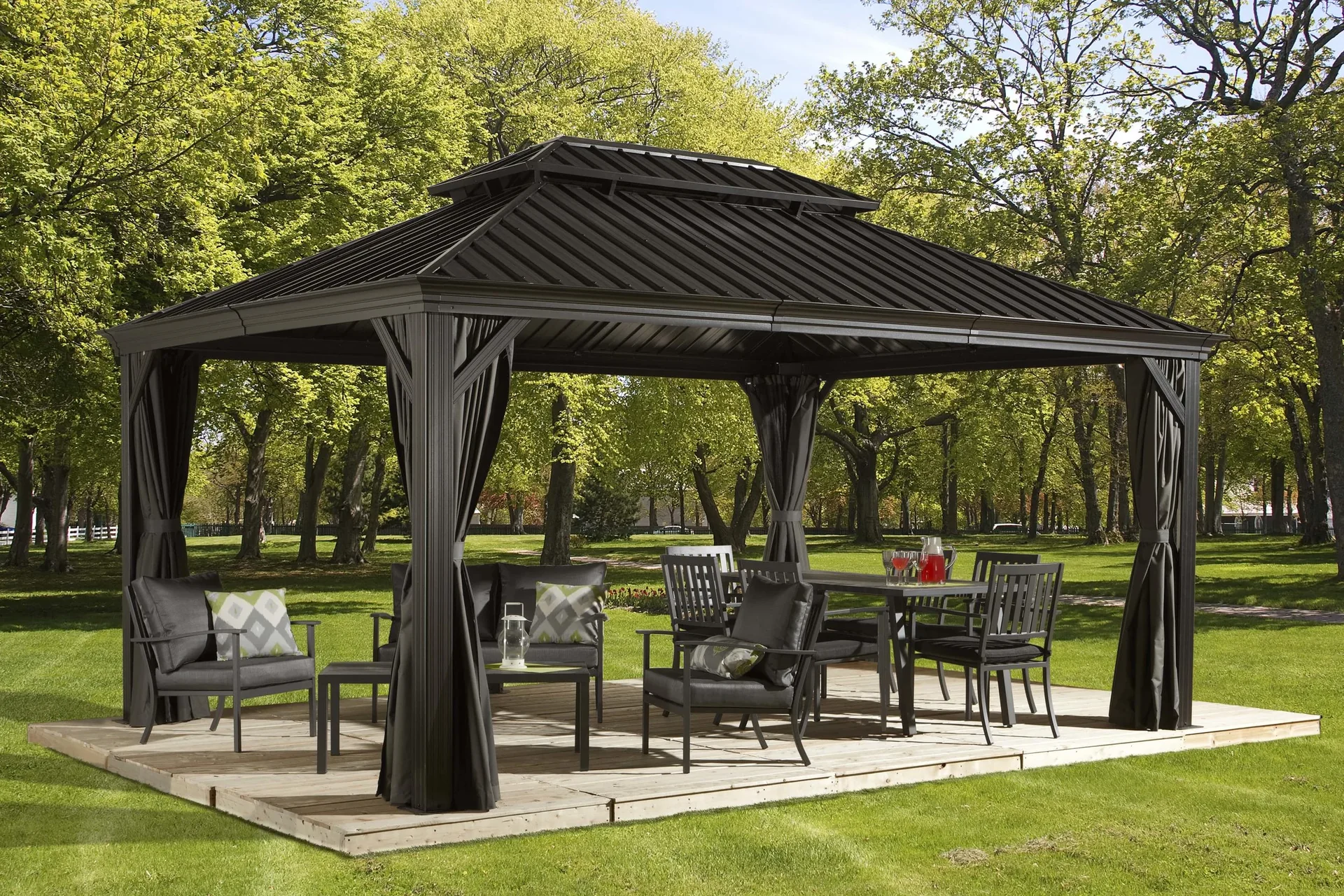 Vorhänge Mykonos/Messina 12 x 16 dunkelgrau - 2