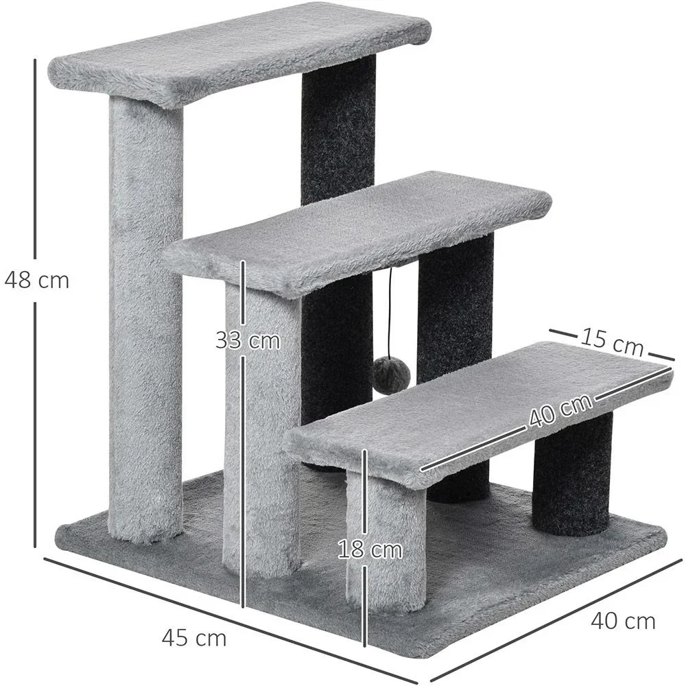 Haustiertreppe mit Kratzsäulen grau - 1
