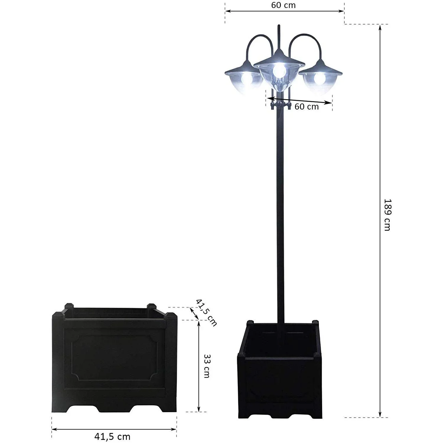 Solar-Laterne mit Blumentopf - 0