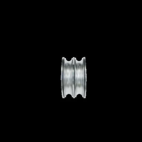 Umlenkrolle aus Edelstahl, doppelt, Ø 76 mm - 0