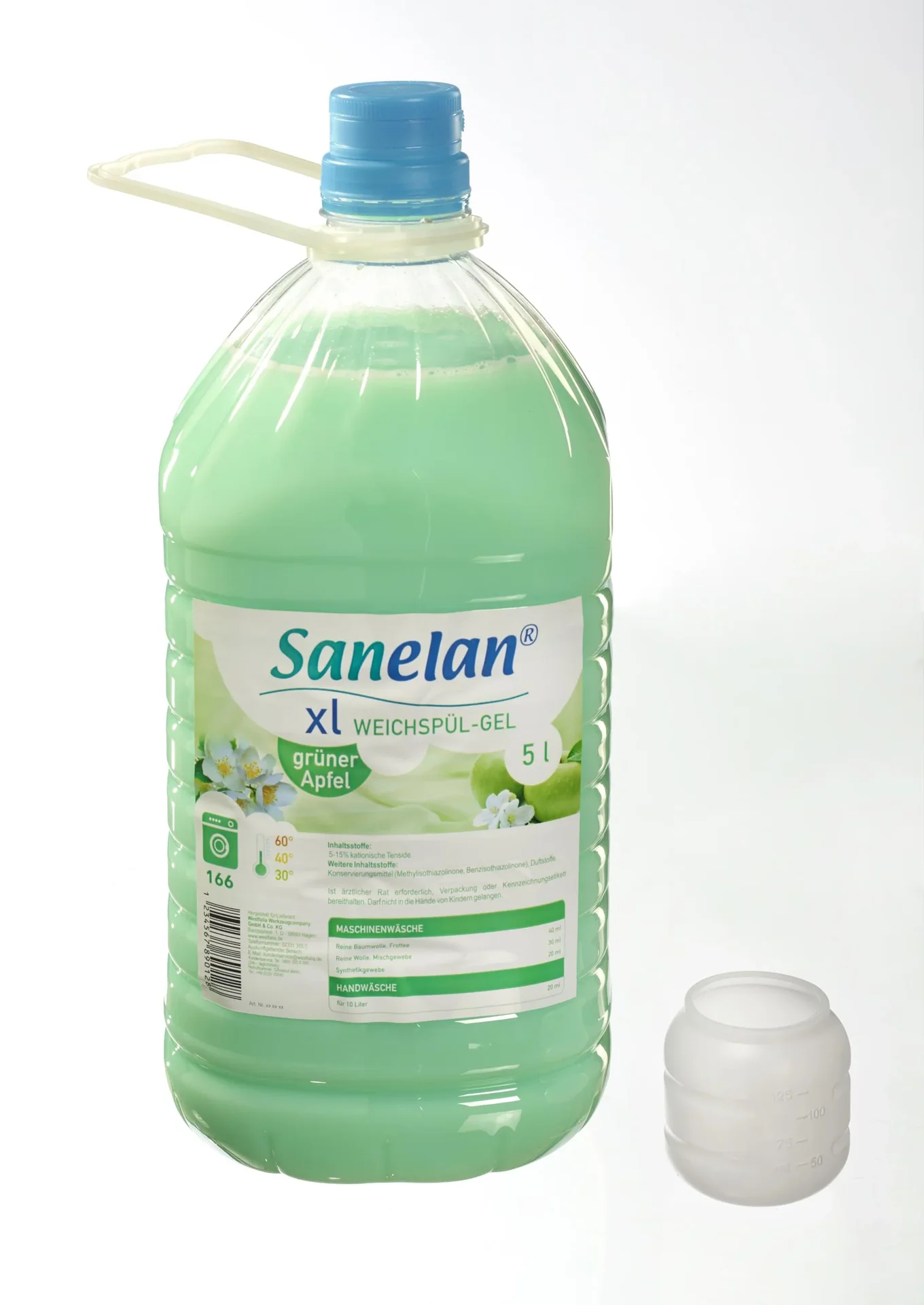 Weichspülgel grüner Apfel, 5 l inklusive Dosierbecher und Auslaufhahn - 0