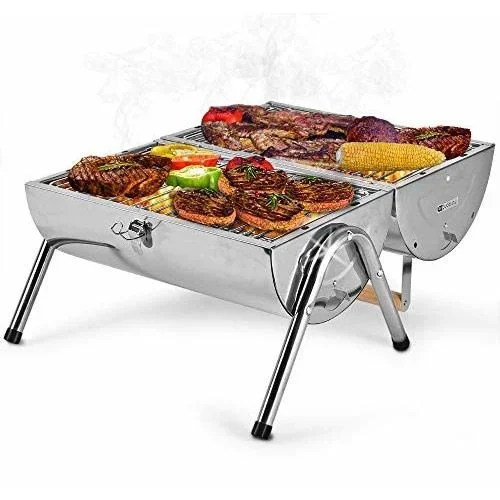BBQ Collection Holzkohlegrill - Zylinder - Chrom - 7