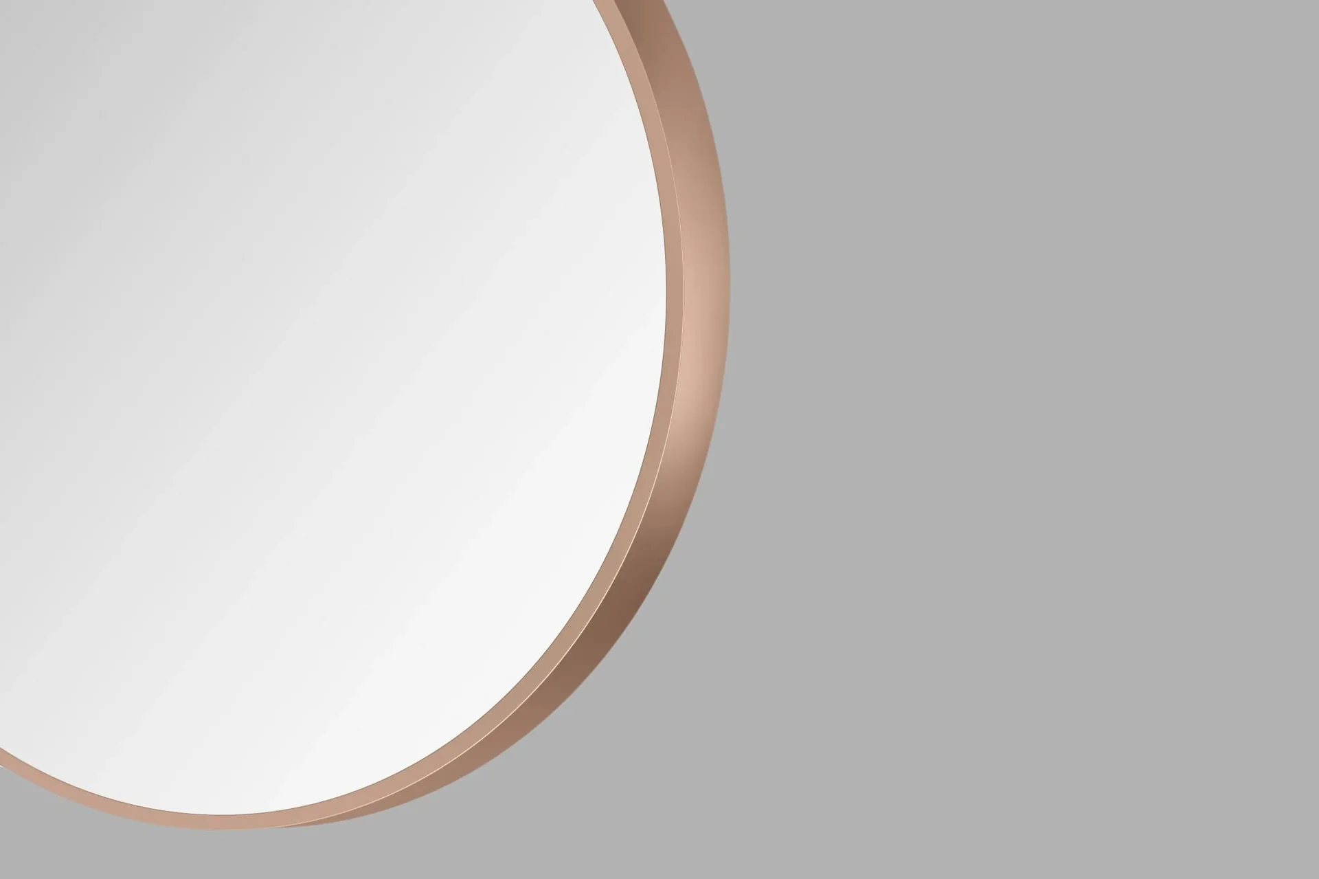 Dekorativer runder Wandspiegel in kupfer matt Ø 80 cm - hochwertiger robuster Aluminiumrahmen - 0