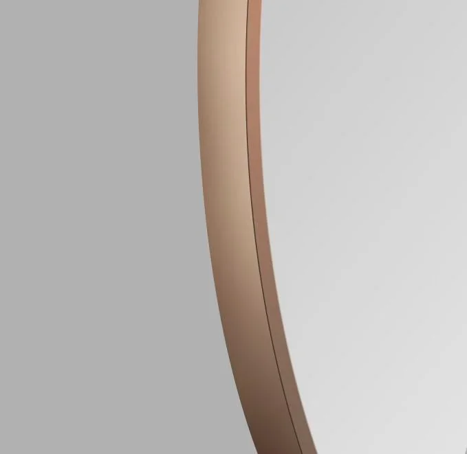 Dekorativer runder Wandspiegel in kupfer matt Ø 80 cm - hochwertiger robuster Aluminiumrahmen - 1