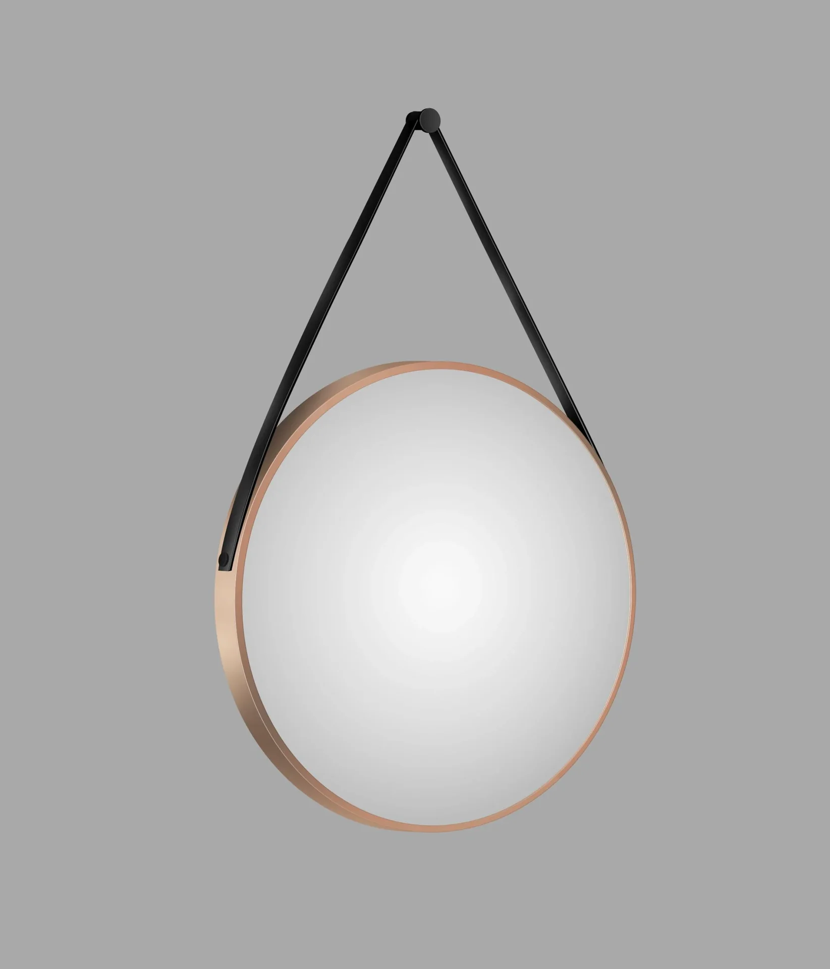 Dekorativer runder Wandspiegel in kupfer matt Ø 80 cm - hochwertiger robuster Aluminiumrahmen - 3